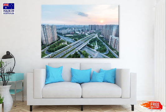 Dusk Road Sunset View Photograph Xi'an China Print 100% Australian Made