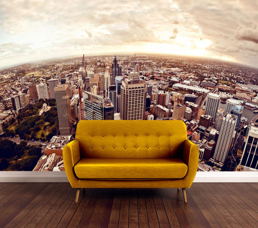 Wallpaper Murals Peel and Stick Removable City Aerial View High Quality