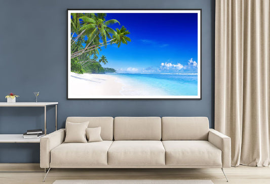 Tropical Beach Paradise Palm Tree Photograph Home Decor Premium Quality Poster Print Choose Your Sizes