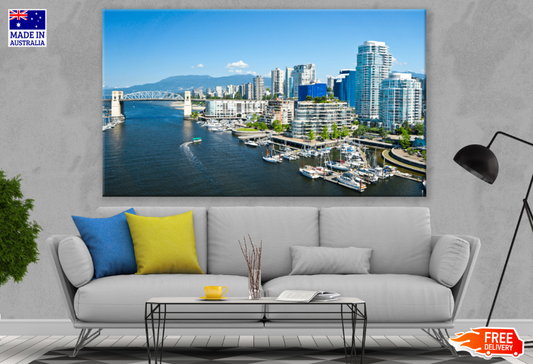Aerial View of a Modern City Print 100% Australian Made