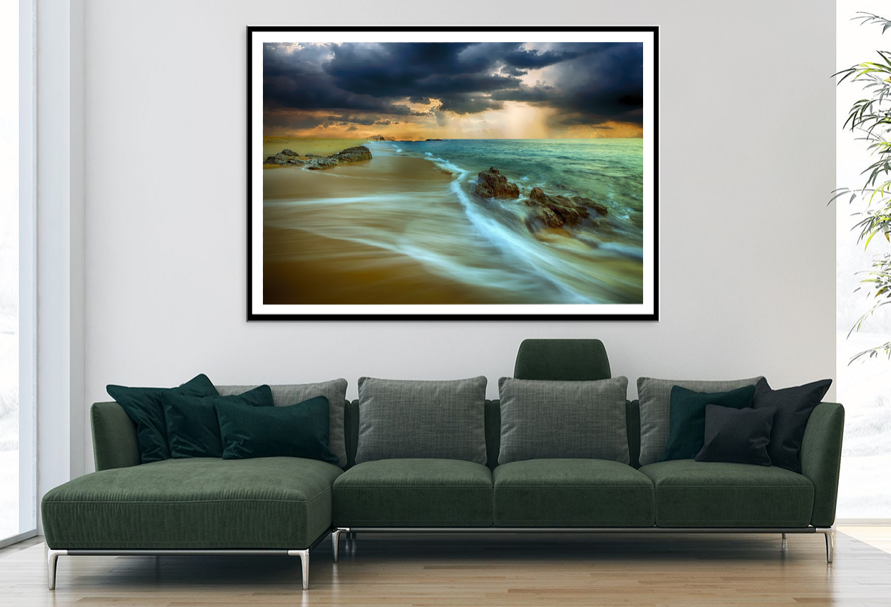 Sea Sunset Sky Scenery View Photograph Home Decor Premium Quality Poster Print Choose Your Sizes