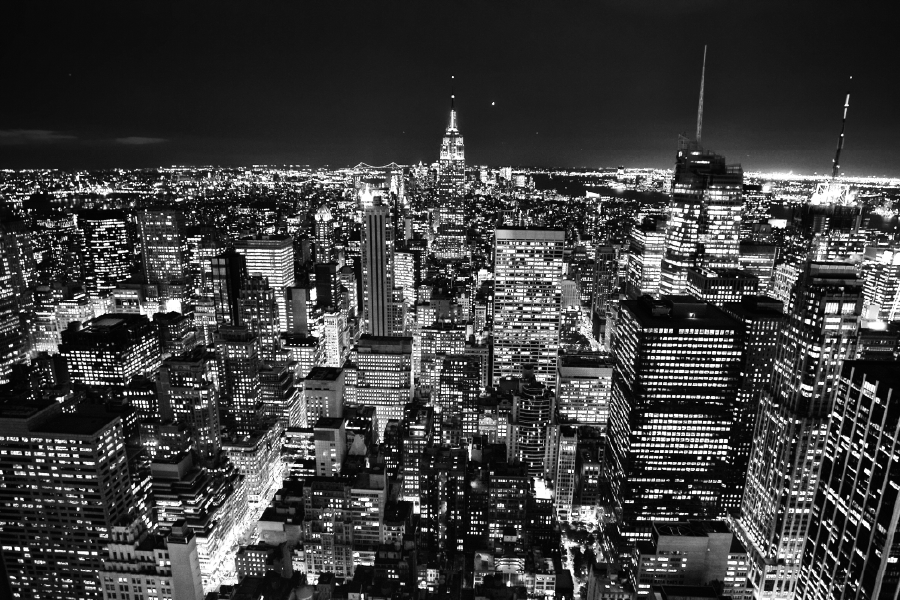 City Skyline at Night in New York USA Photograph Print 100% Australian Made