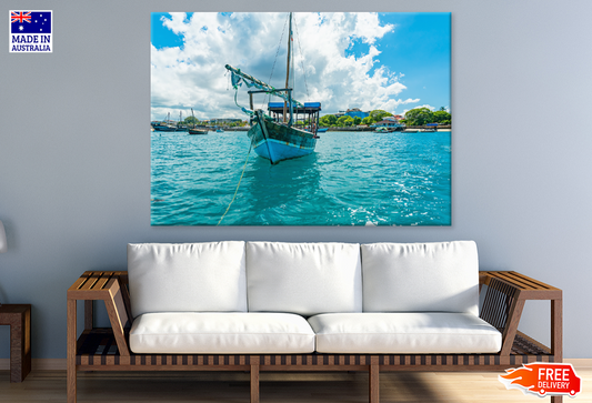 Boat On Sea Sky View Photograph Print 100% Australian Made