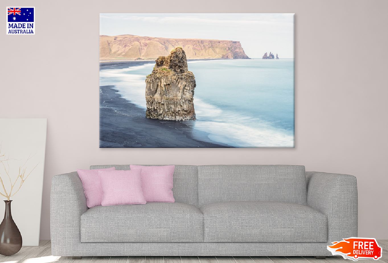 Rock on Reynisfjara Beach Photograph Iceland Print 100% Australian Made