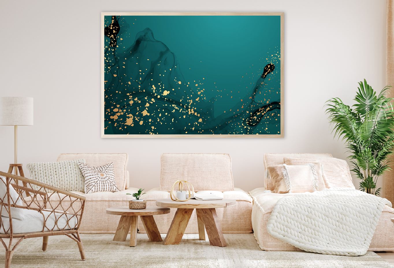 Dark Green & Gold Splash Abstract Design Home Decor Premium Quality Poster Print Choose Your Sizes