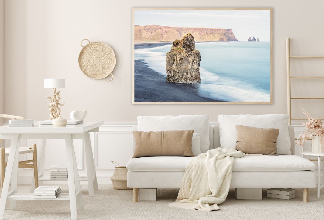 Rock on Reynisfjara Beach Photograph Iceland Home Decor Premium Quality Poster Print Choose Your Sizes