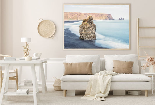 Rock on Reynisfjara Beach Photograph Iceland Home Decor Premium Quality Poster Print Choose Your Sizes