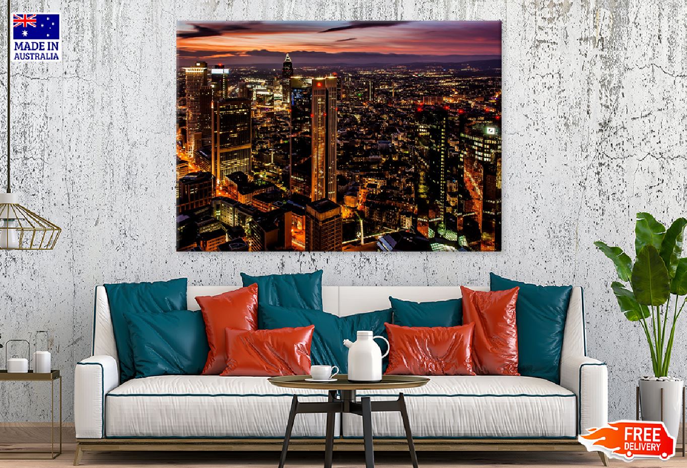 High Skyscrapers City Night View Photograph Print 100% Australian Made