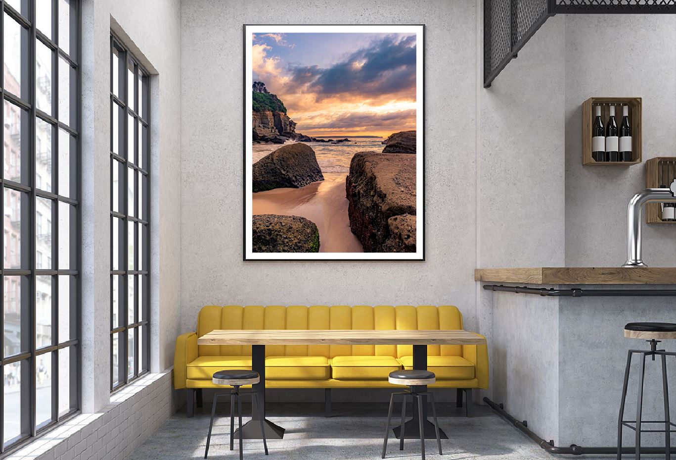 Rocky Beach Sunset Scenery View Photograph Home Decor Premium Quality Poster Print Choose Your Sizes