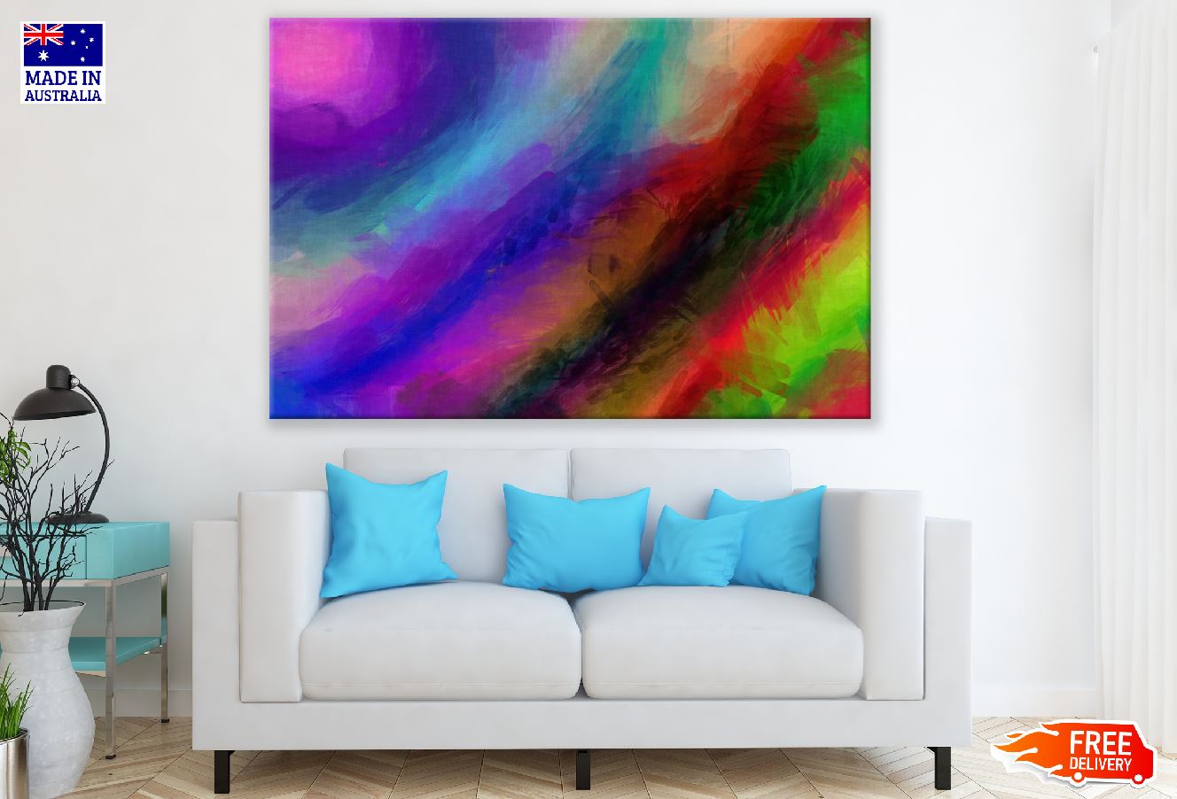 Colorful Lines Abstract Design Print 100% Australian Made