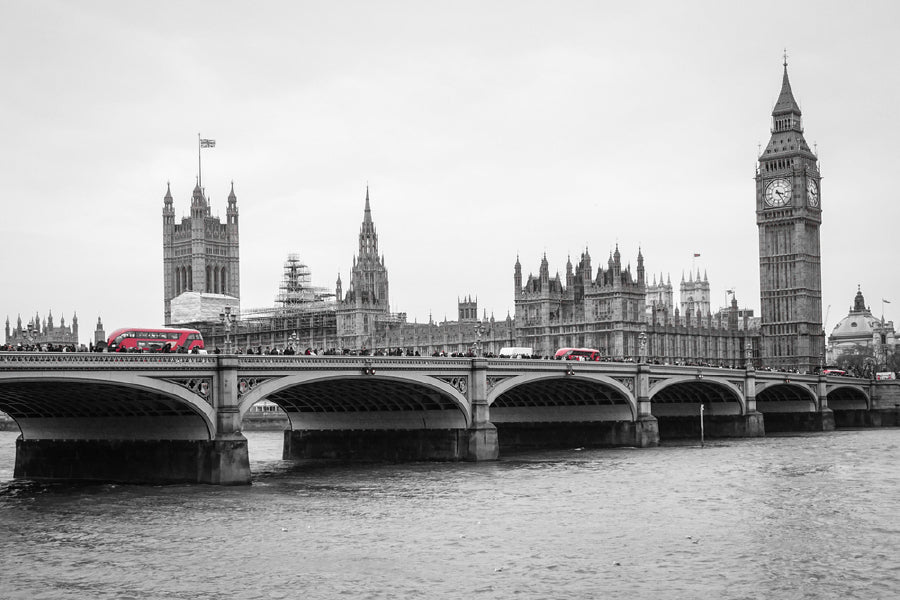 Big Ben Tower & Bridge B&W View Photograph Print 100% Australian Made