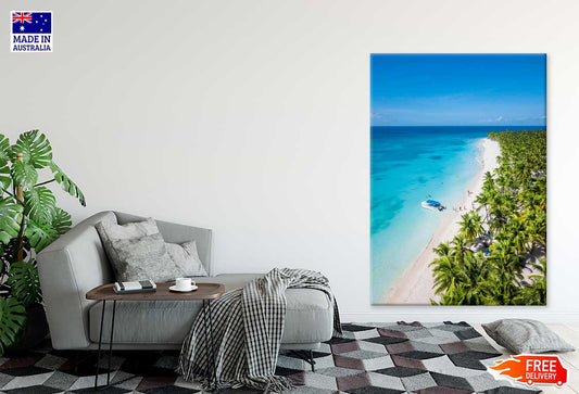 Aerial View of Saona Island Sea Photograph Print 100% Australian Made