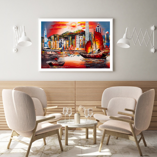 Colorful City Scenery Painting Home Decor Premium Quality Poster Print Choose Your Sizes