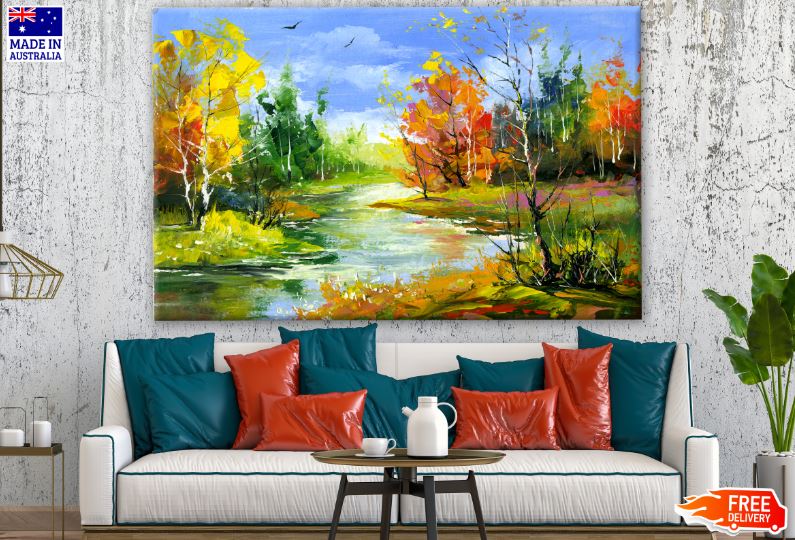 Colorful Nature Scenery Watercolor Painting Print 100% Australian Made