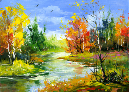 Colorful Nature Scenery Watercolor Painting Print 100% Australian Made