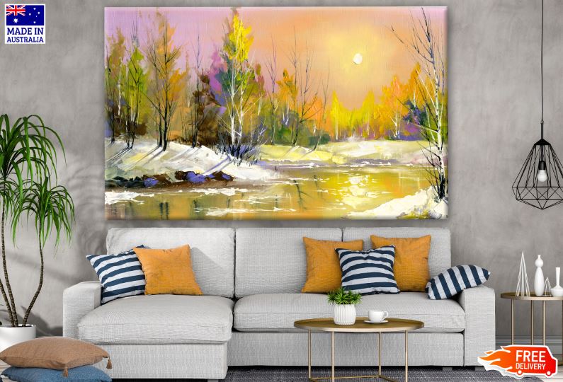 Colorful Nature Scenery Watercolor Painting Print 100% Australian Made