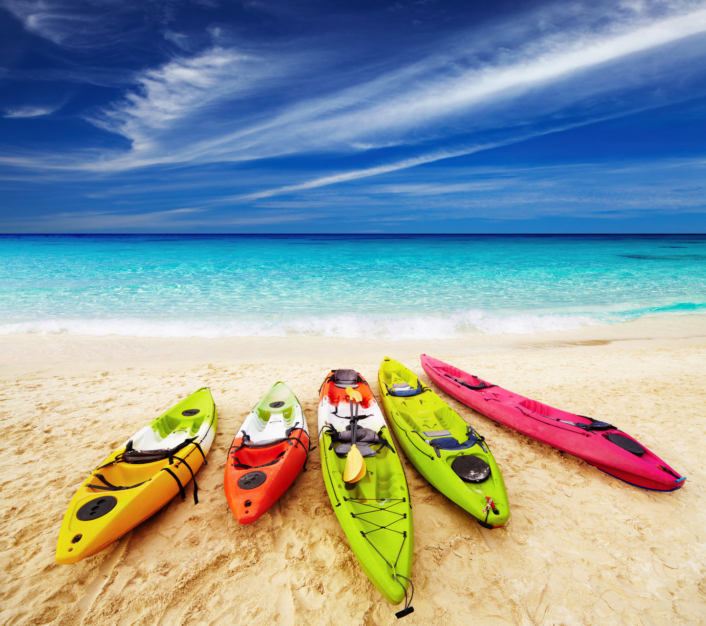 Canoes on Stunning Beach Photograph Print 100% Australian Made