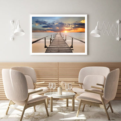 Wooden Pier Over Sea Photograph Home Decor Premium Quality Poster Print Choose Your Sizes