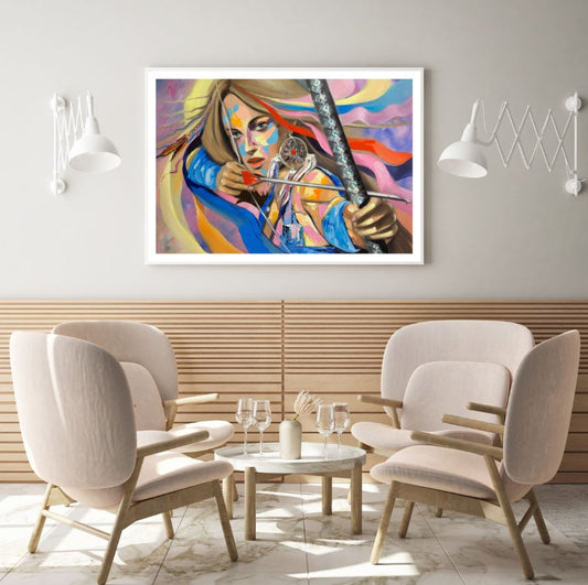 Worrior Girl Watercolor Painting Home Decor Premium Quality Poster Print Choose Your Sizes