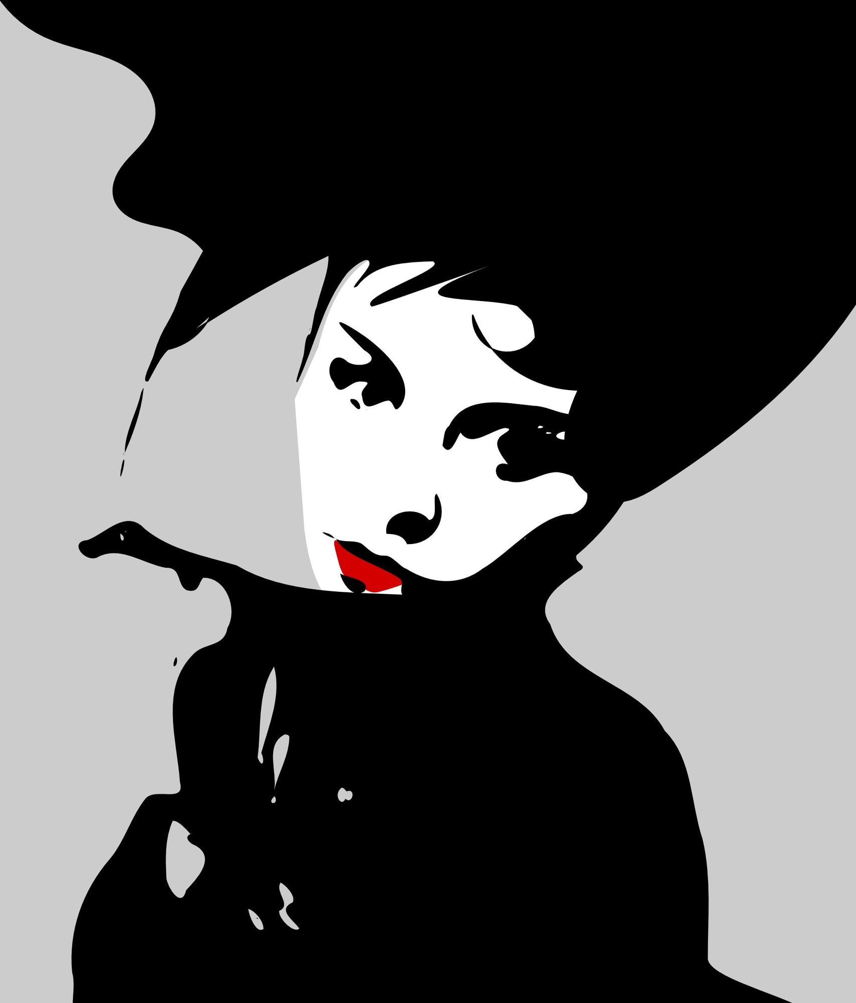 B&W Fashion Girl Portrait Abstract Design Print 100% Australian Made