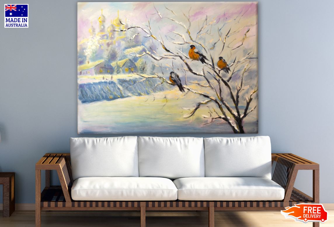 Birds on Tree Watercolor Painting Print 100% Australian Made