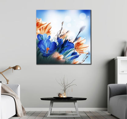 Square Canvas Colorful Flowers Closeup Photograph High Quality Print 100% Australian Made