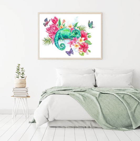 Chameleon Butterflies & Flowers Home Decor Premium Quality Poster Print Choose Your Sizes