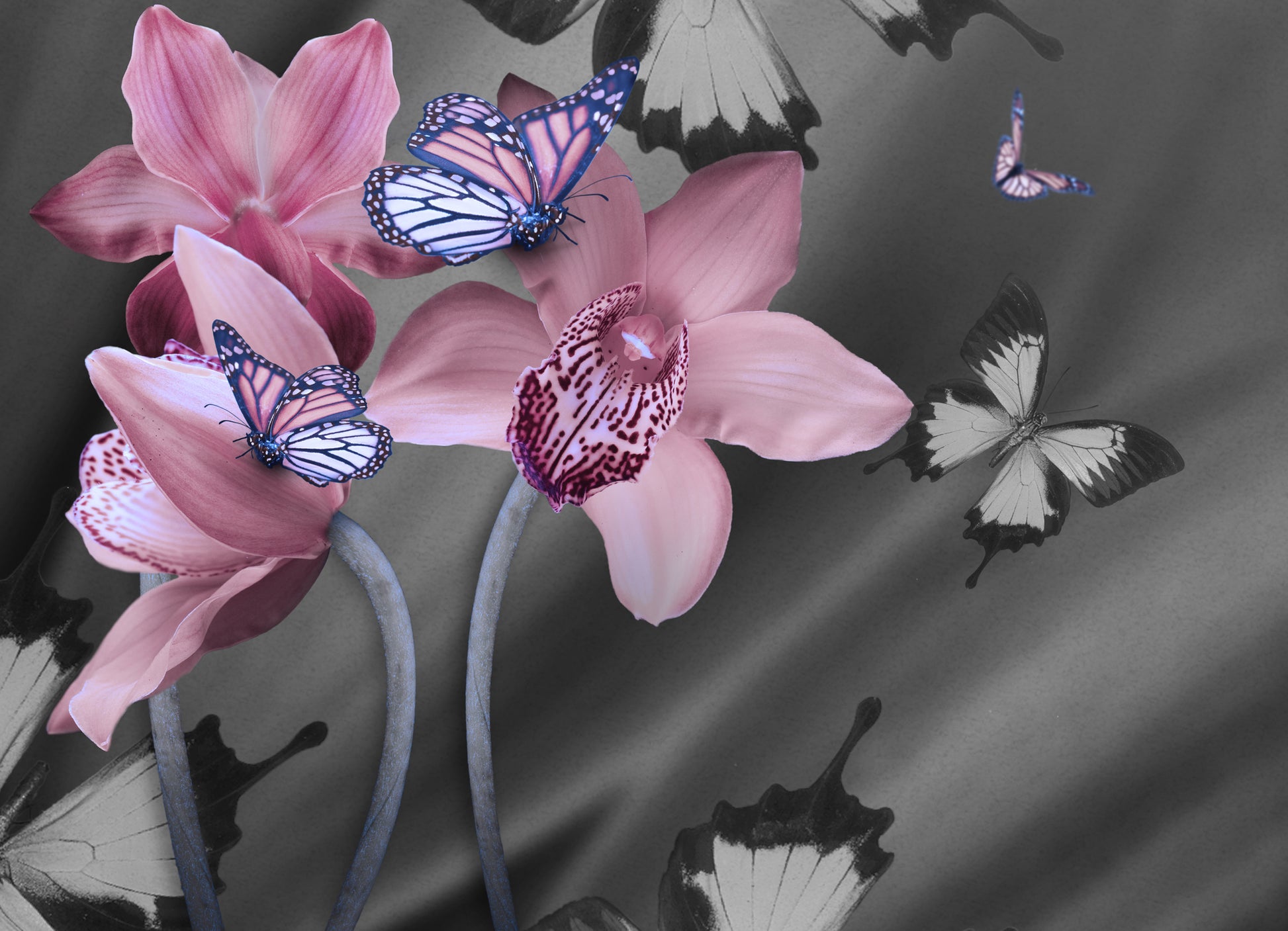 3D Flowers & Butterflies Design Print 100% Australian Made