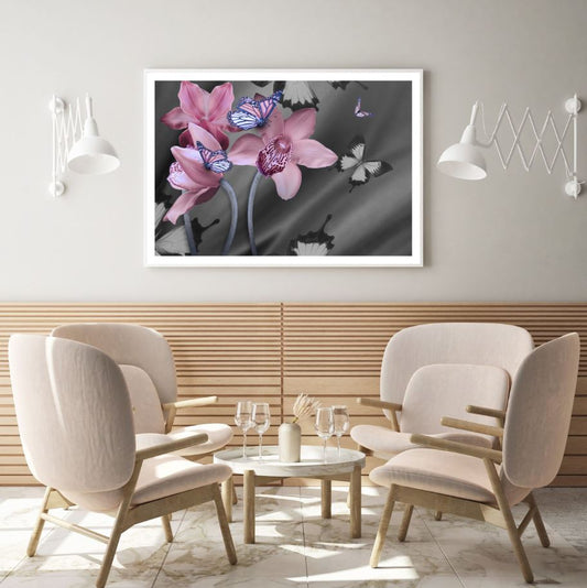 Flowers & Butterflies Digital Art Home Decor Premium Quality Poster Print Choose Your Sizes