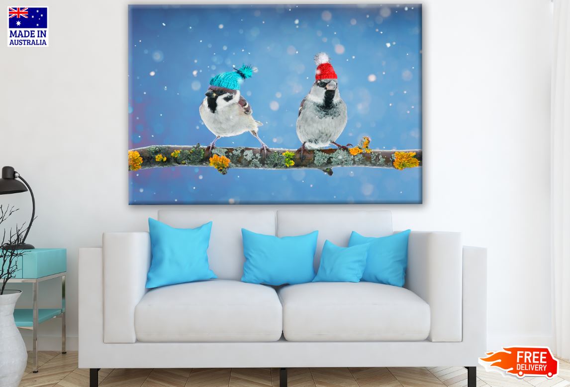 Bird on a Wire with Hats Photograph Print 100% Australian Made