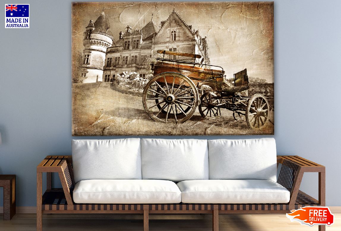 House & Cart Vintage Photograph Print 100% Australian Made