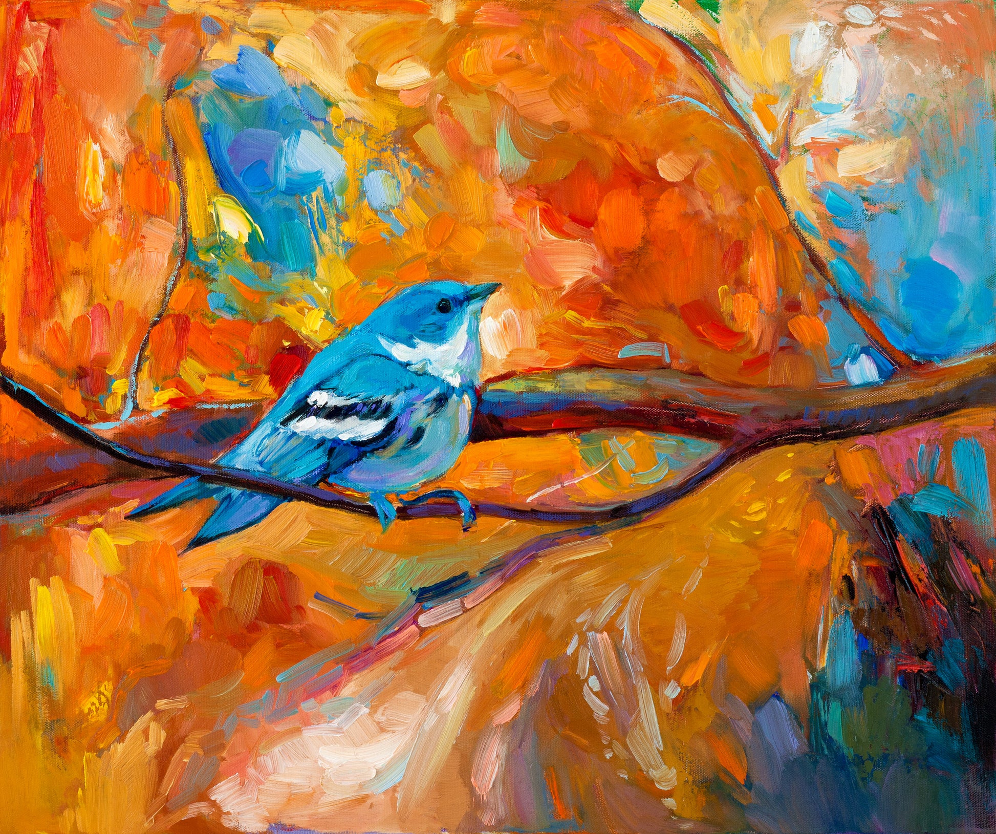 Bird on Tree Watercolor Painting Print 100% Australian Made