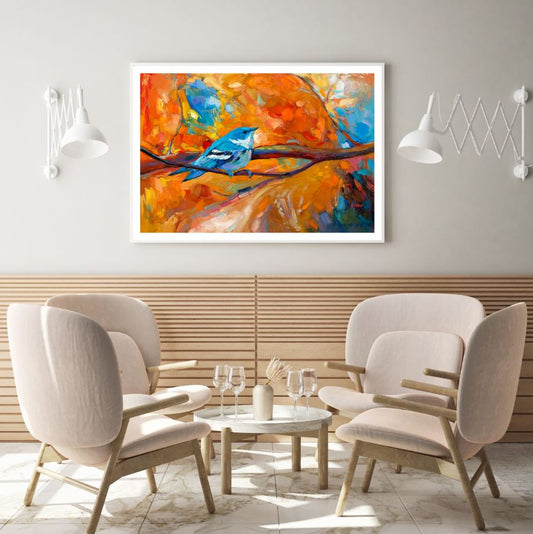Bird on a Tree Watercolor Painting Home Decor Premium Quality Poster Print Choose Your Sizes
