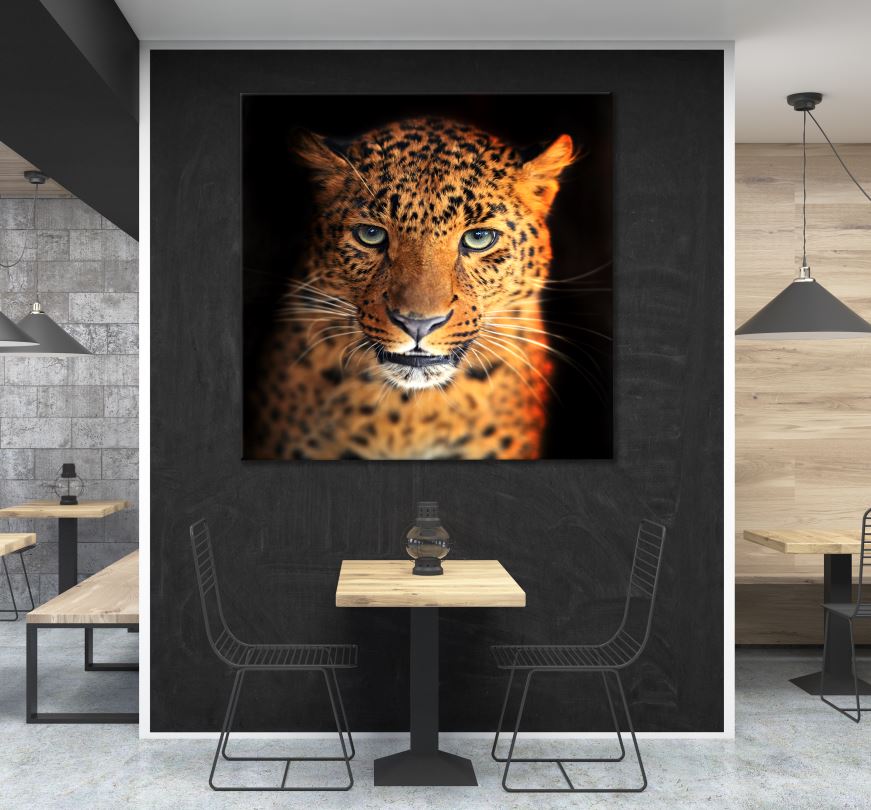 Square Canvas Leopard Closeup Photograph High Quality Print 100% Australian Made