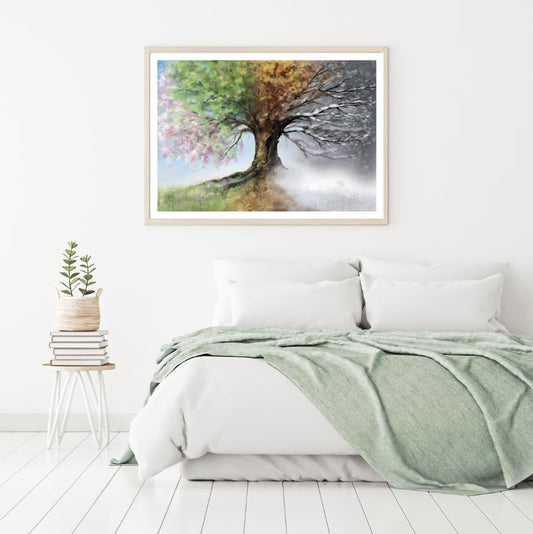 All Seasons Tree Watercolor Painting Home Decor Premium Quality Poster Print Choose Your Sizes