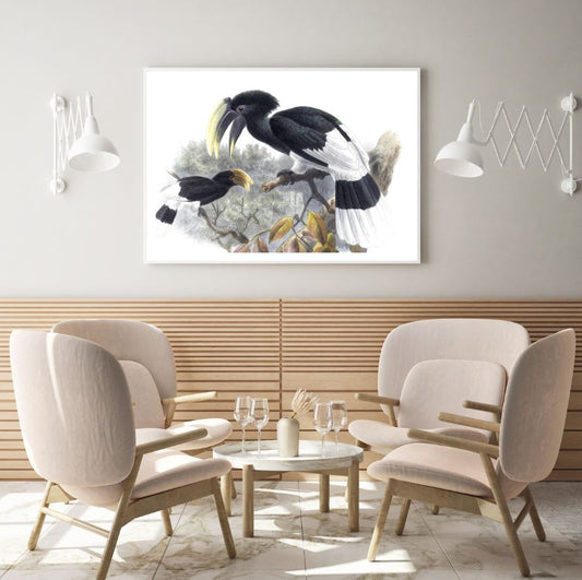 Colorful Birds on Tree Painting Home Decor Premium Quality Poster Print Choose Your Sizes