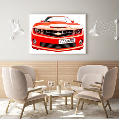 Red Camaro Car Vector Art Home Decor Premium Quality Poster Print Choose Your Sizes