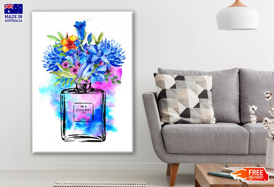 Perfume Bottle & Flowers Watercolor Painting Print 100% Australian Made