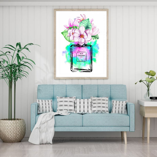 Perfume Watercolor Paint Home Decor Premium Quality Poster Print Choose Your Sizes