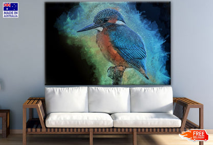 Kingfisher Bird Watercolor Painting Print 100% Australian Made