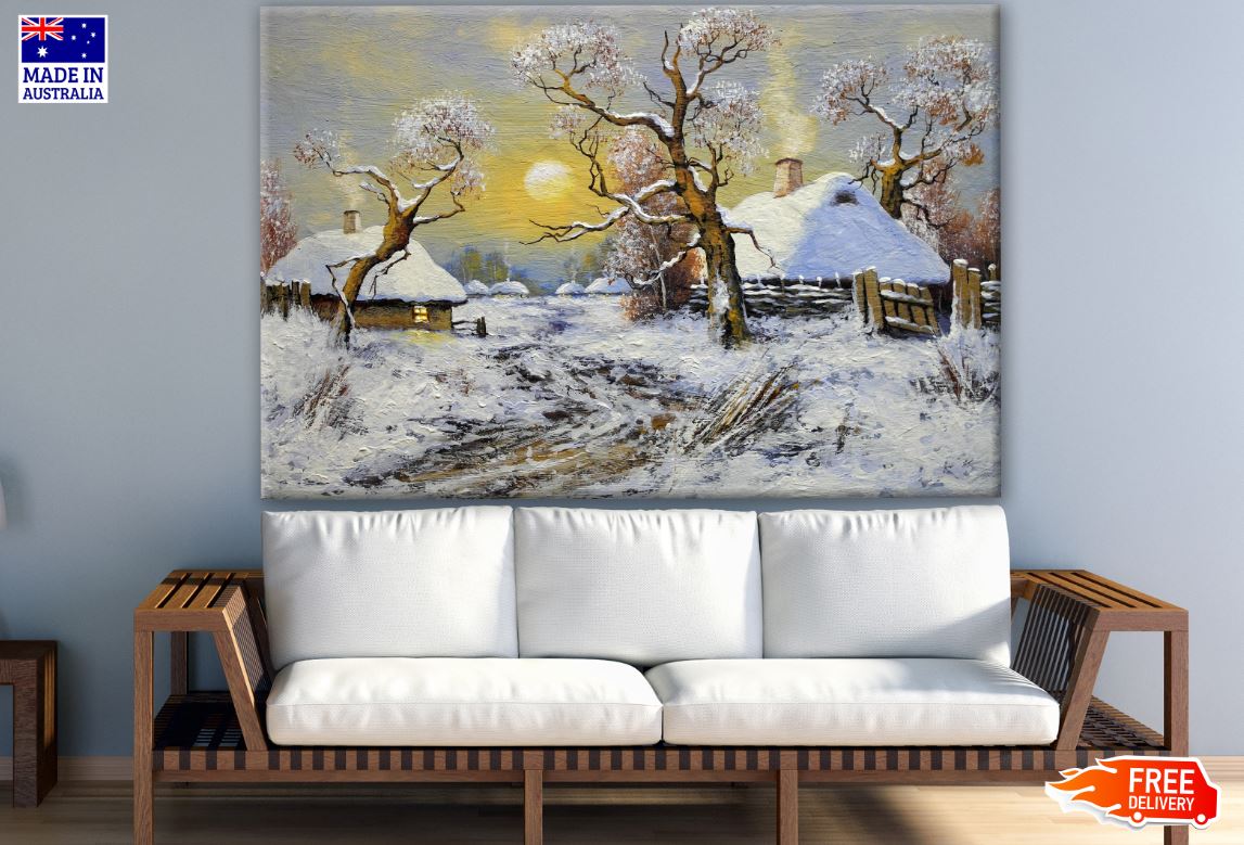 Village Watercolor Painting Print 100% Australian Made