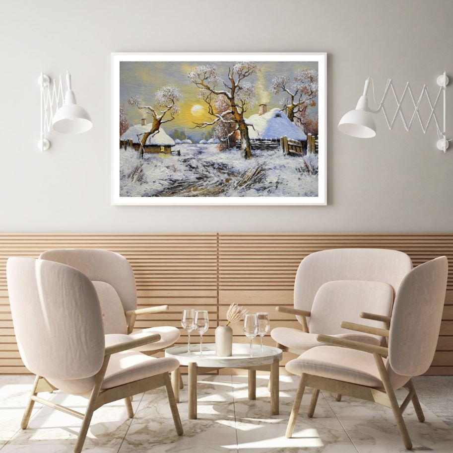 Village Oil Painting Home Decor Premium Quality Poster Print Choose Your Sizes