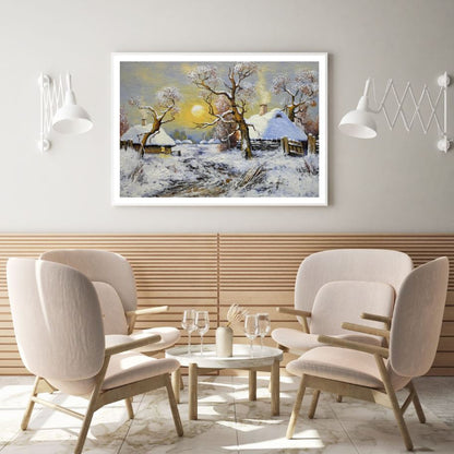 Village Oil Painting Home Decor Premium Quality Poster Print Choose Your Sizes
