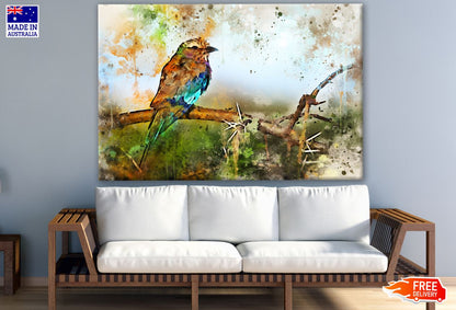 Bird on a Branch Watercolor Painting Print 100% Australian Made