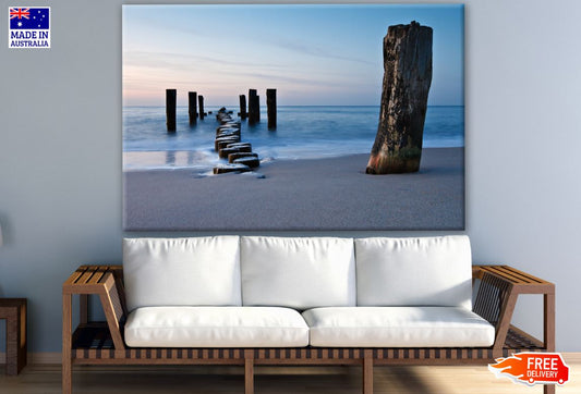 Groyne on Shore in the Evening Print 100% Australian Made