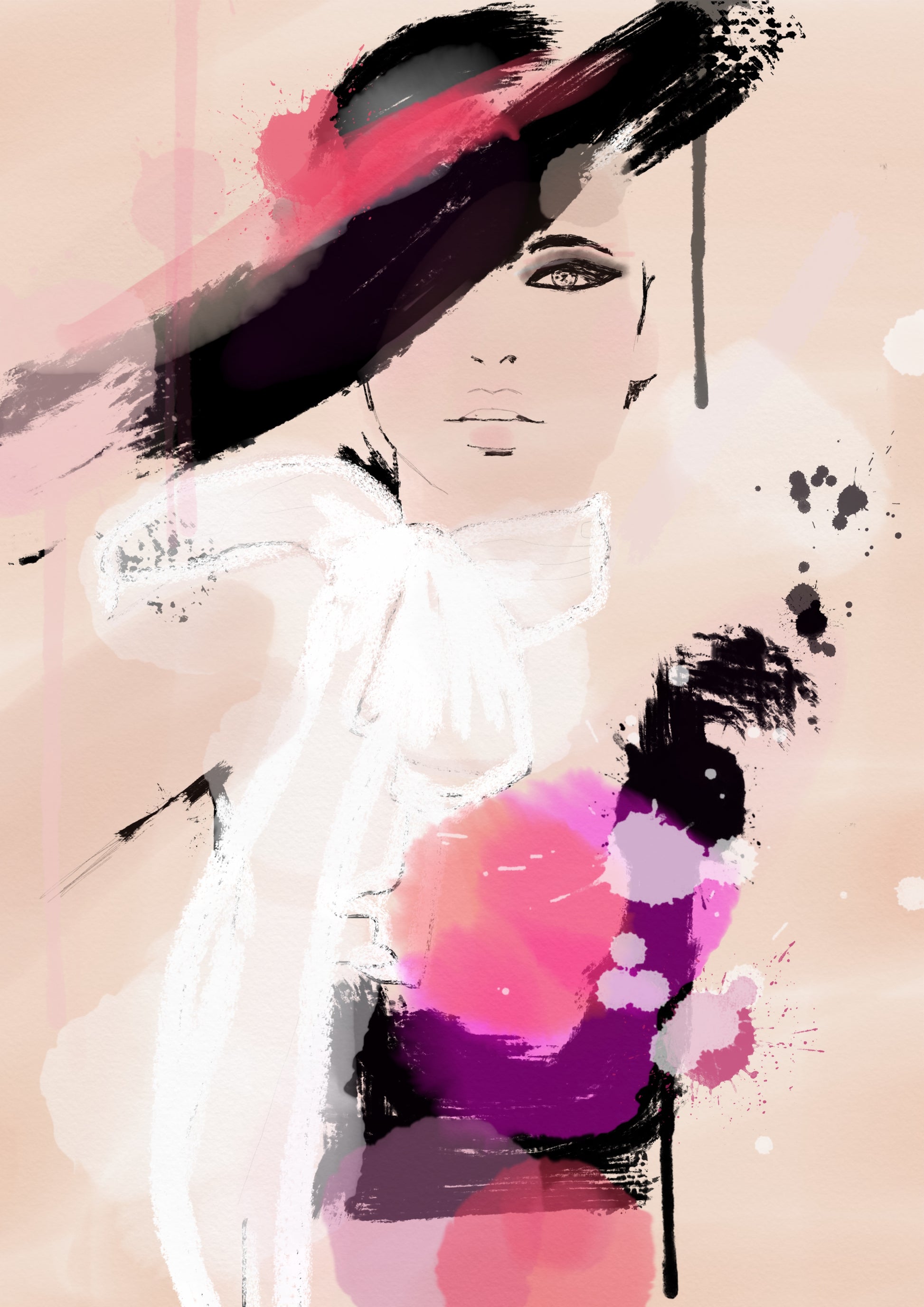 Fashion Girl Watercolor Painting Print 100% Australian Made