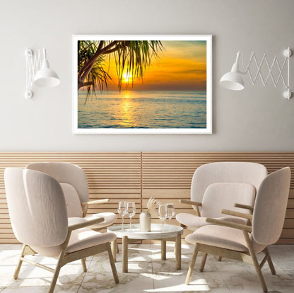 Sunset Sea Scenery Photograph Home Decor Premium Quality Poster Print Choose Your Sizes