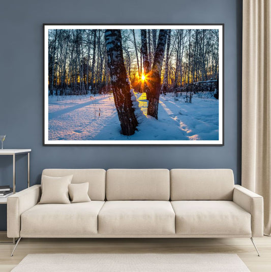 Sunset View Through Forest View Home Decor Premium Quality Poster Print Choose Your Sizes