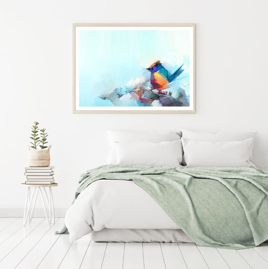 Bird on Tree Watercolor Painting Home Decor Premium Quality Poster Print Choose Your Sizes