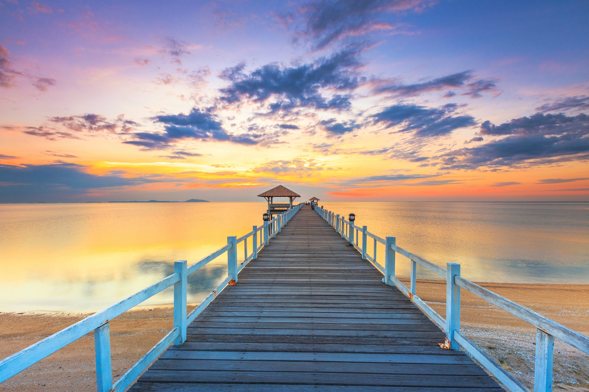 Bridge Over Sea Sunset Photograph Home Decor Premium Quality Poster Print Choose Your Sizes